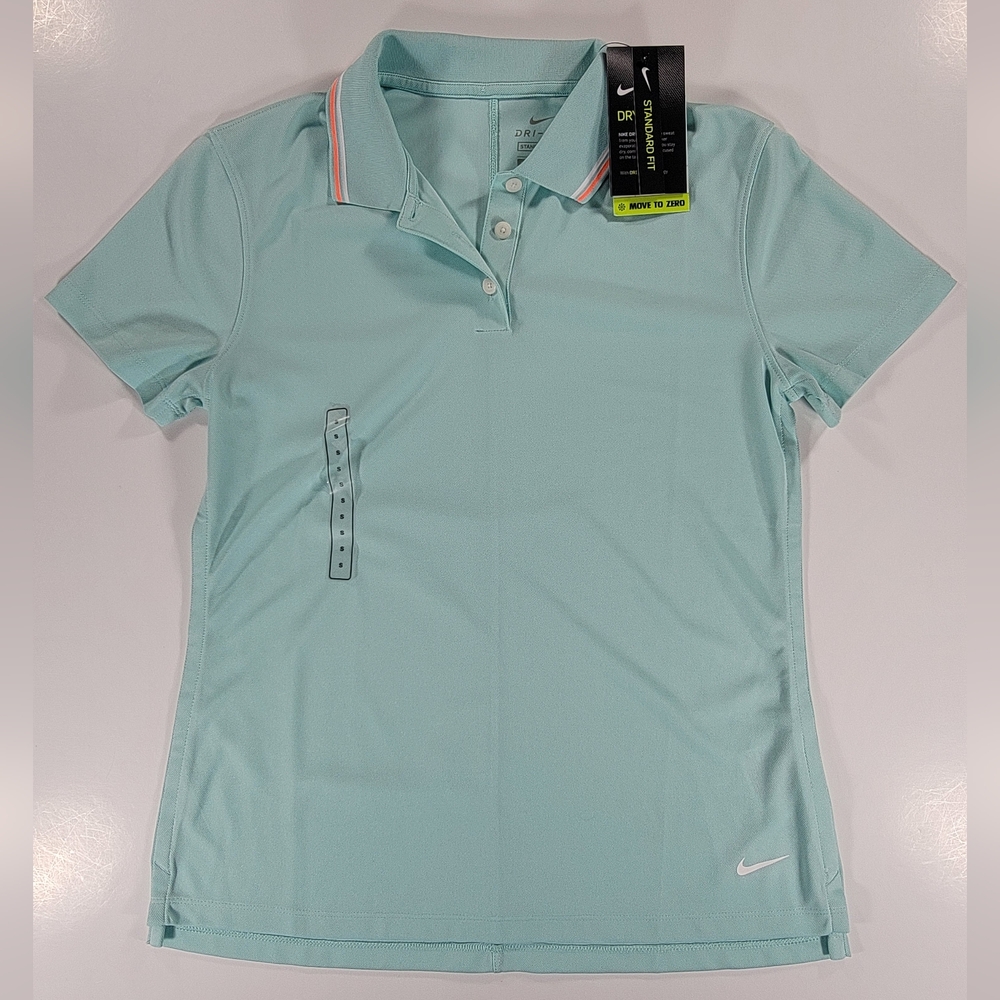 NEW Nike Dri-Fit Women's Small Golf Shirt Blue Pique BV0217-382 Performance  NWT